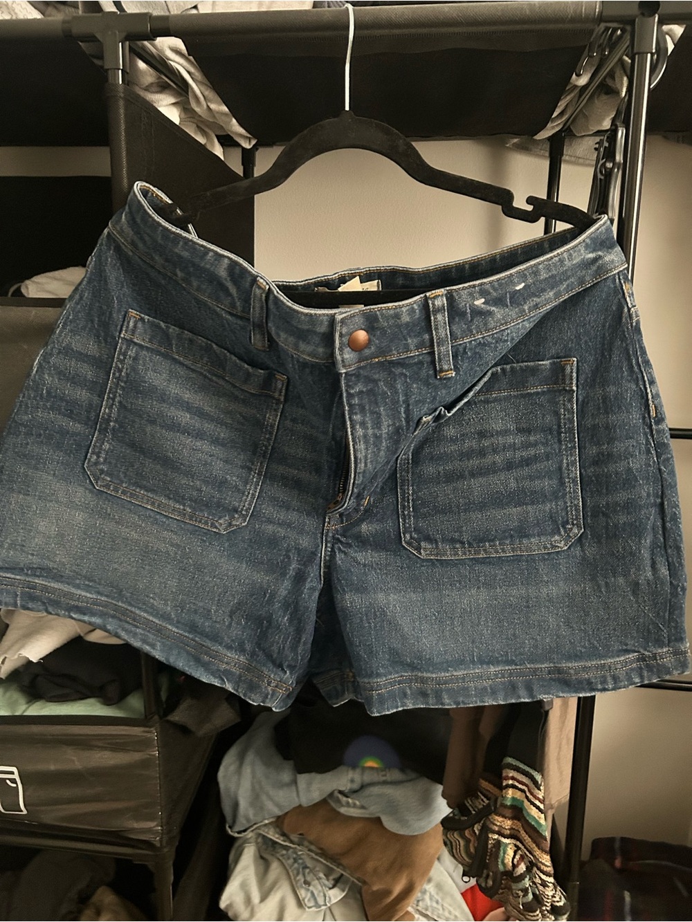 Madewell Blue Denim Front-Pocket Jean Shorts Curvy 32